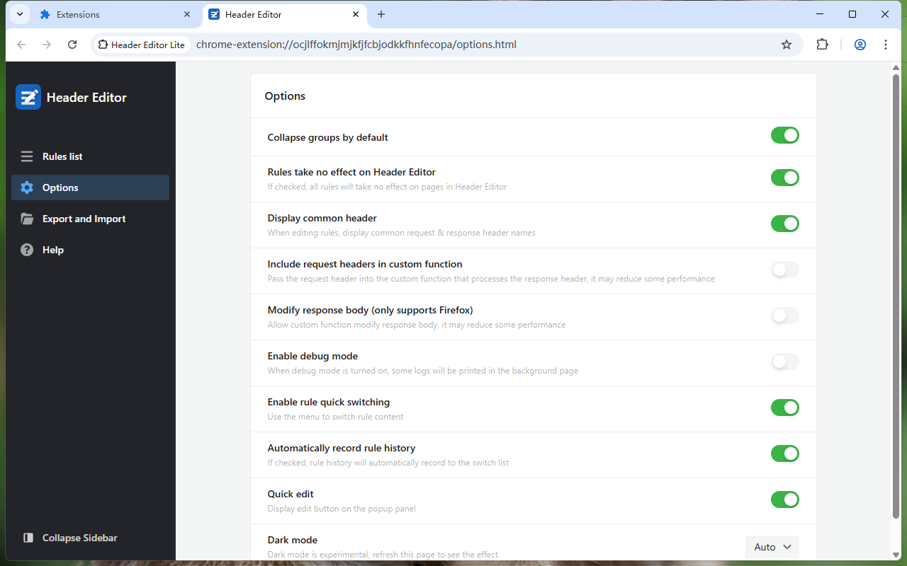 Header Editor Lite - 截图 1