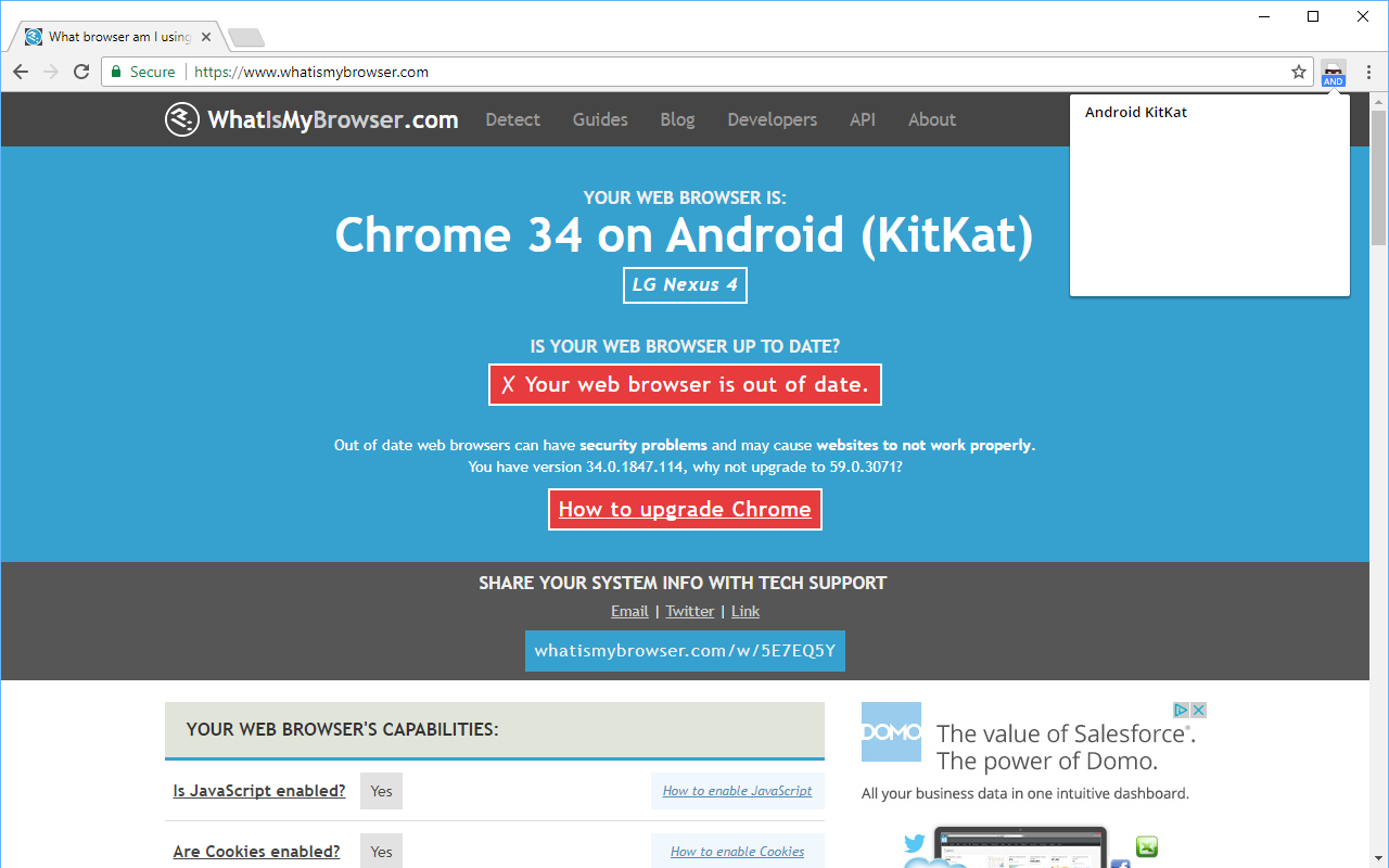 User-Agent Switcher for Chrome - 截图 3