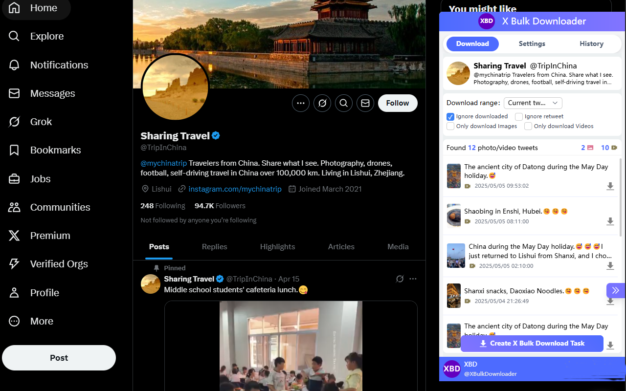 Plucker XBD - X Twitter 图像和视频批量下载器 - 截图 2