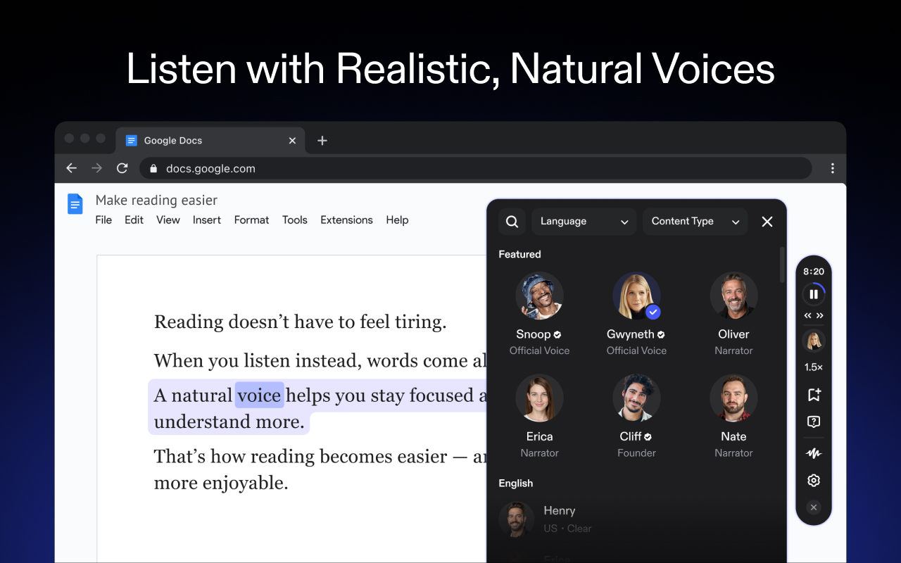 Speechify — Text to Speech - 截图 2