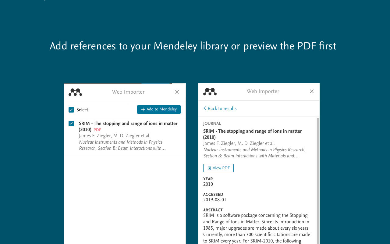 Mendeley Web Importer - 截图 5