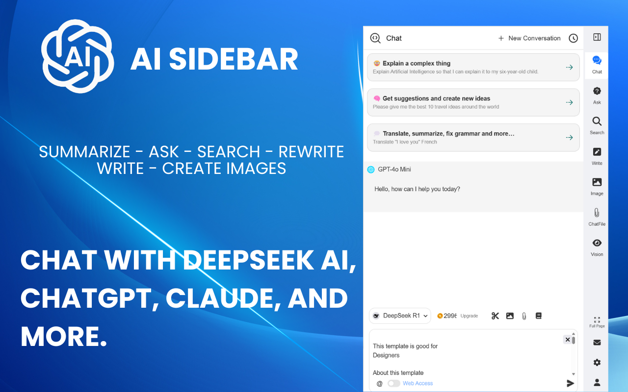 AI Sidebar with Deepseek, ChatGPT, Claude and more. - 截图 1