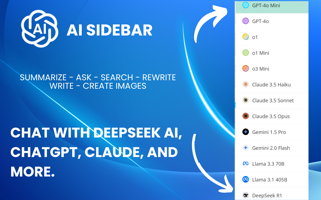 AI Sidebar with Deepseek, ChatGPT, Claude and more. - 截图 2