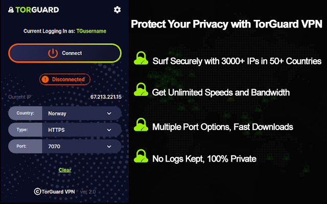 TorGuard Proxy Extension - 截图 2