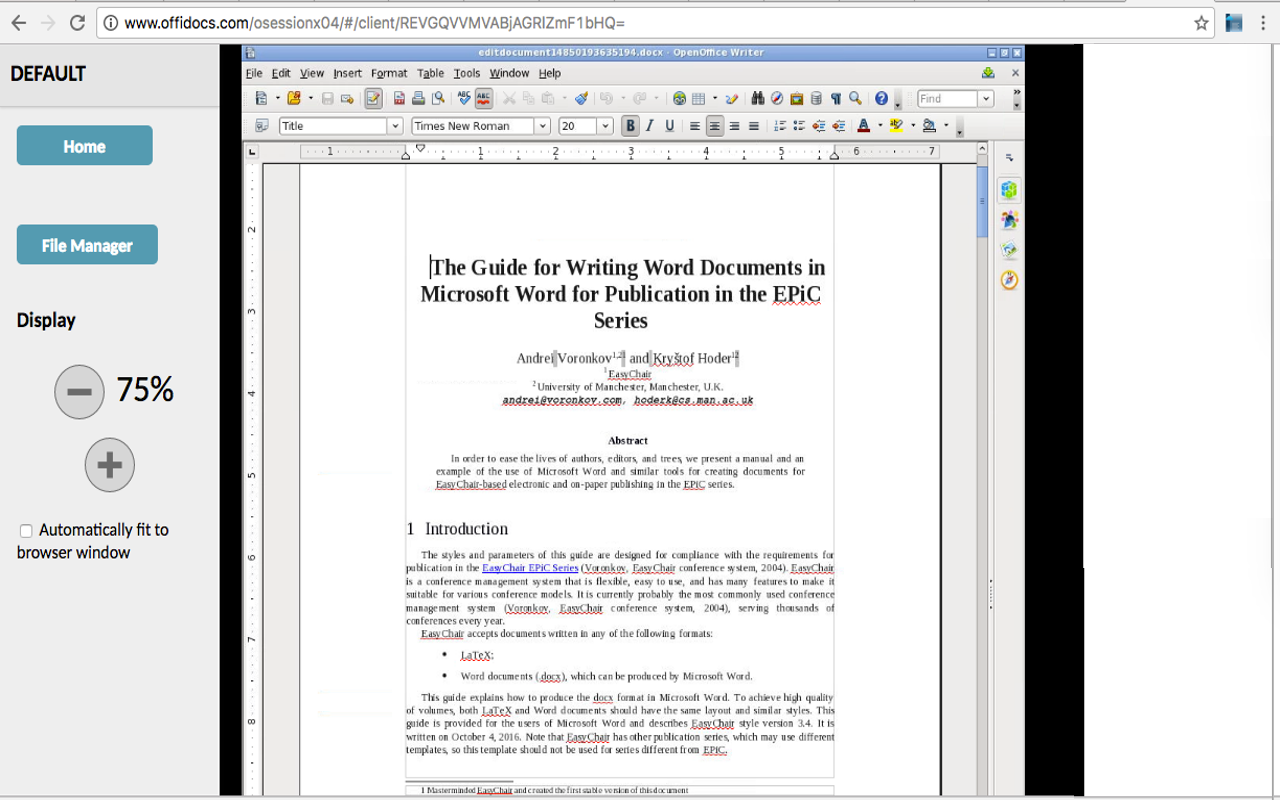 OpenOffice Writer在线为Word文档 - 截图 1