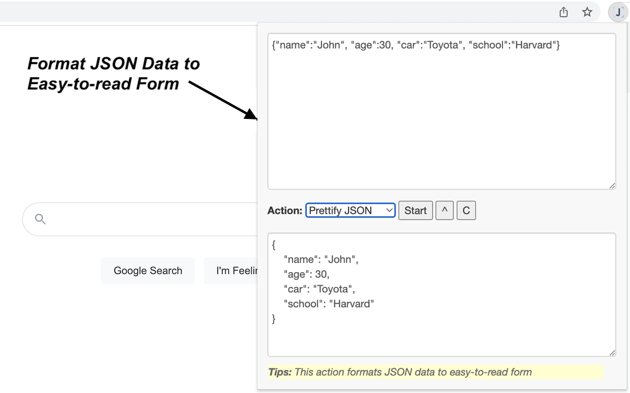 JSON Tools chrome谷歌浏览器插件_扩展第2张截图