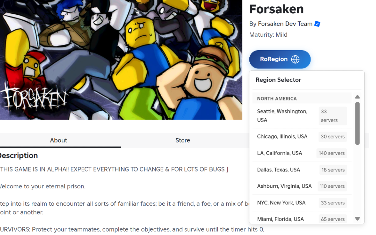 RoRegion – 减少延迟、Ping 并提升 FPS: Roblox 区域选择器 - 截图 2