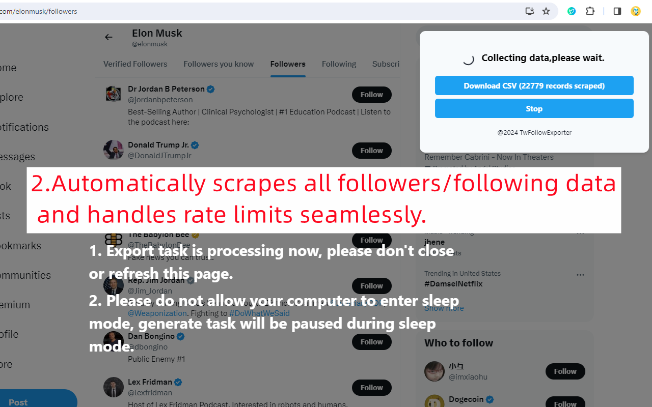 TwFollowExporter - 导出 Twitter 关注者 - 截图 3