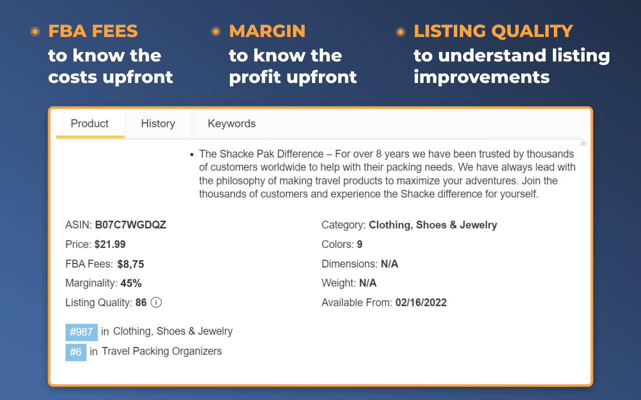 Amazon Quick View by AMZScout - 截图 5