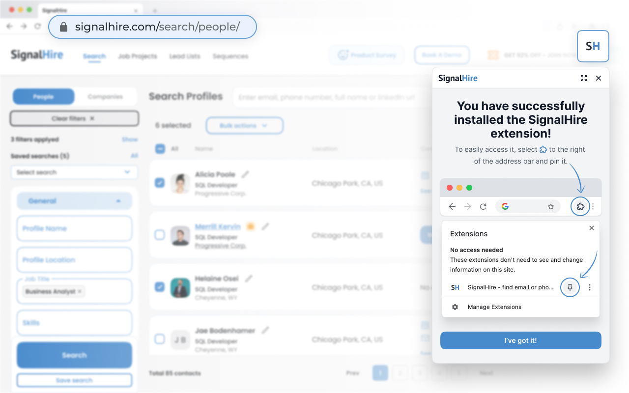 SignalHire - find email or phone number - 截图 3
