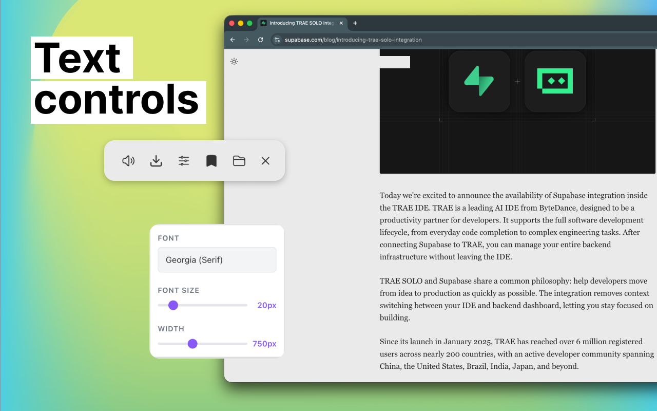 Reader Mode - Natural Reader and dark mode - 截图 2