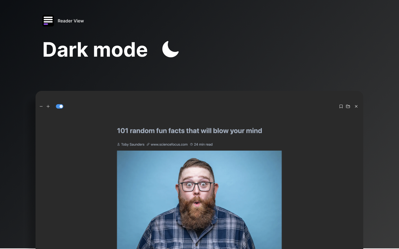 Reader Mode - Natural Reader and dark mode - 截图 5