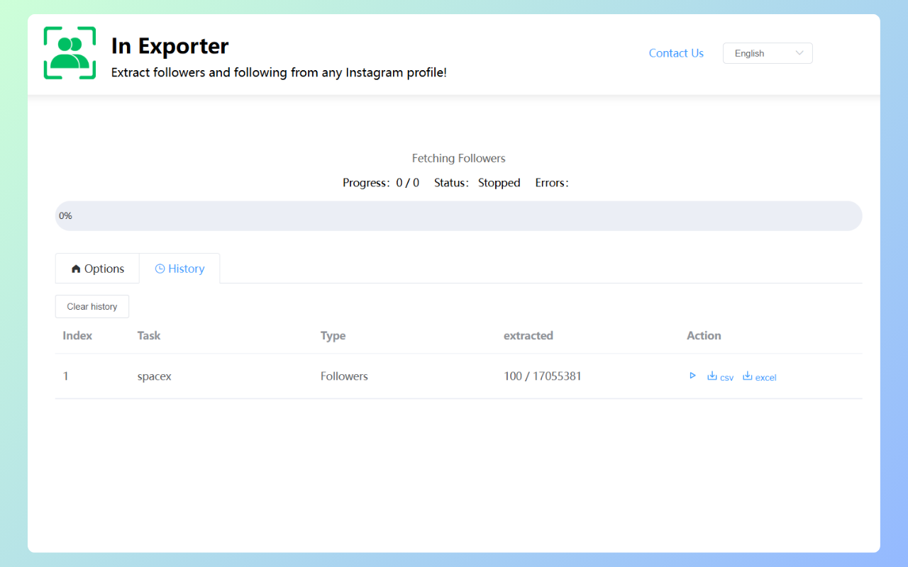 InExporter - 导出 Instagram 关注者 - 截图 2