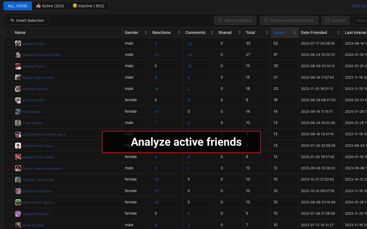 ESUIT | Remove Inactive Friends for Facebook™ - 截图 4