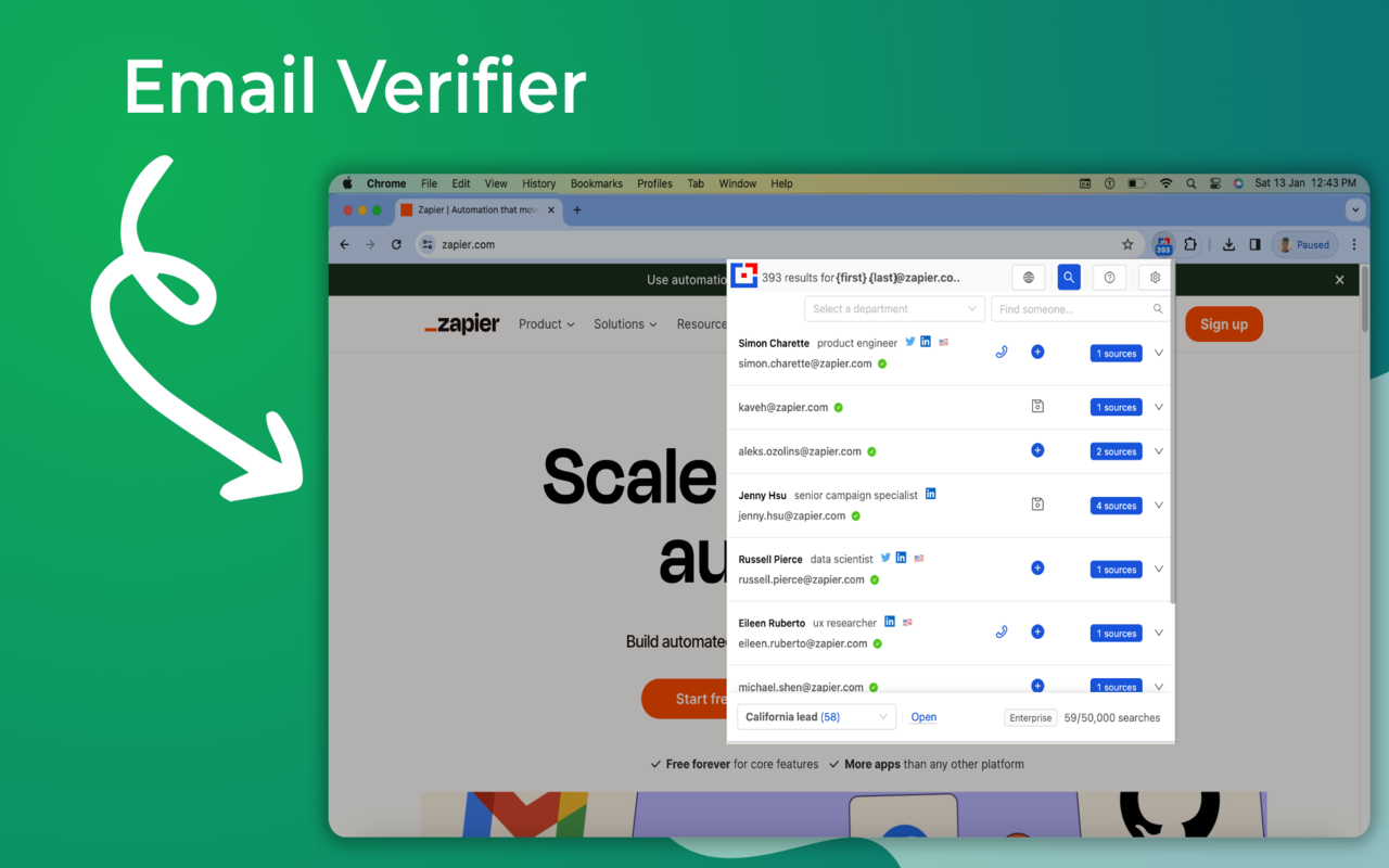 Tomba - 电子邮件查找器和电子邮件提取器Plus - 截图 3
