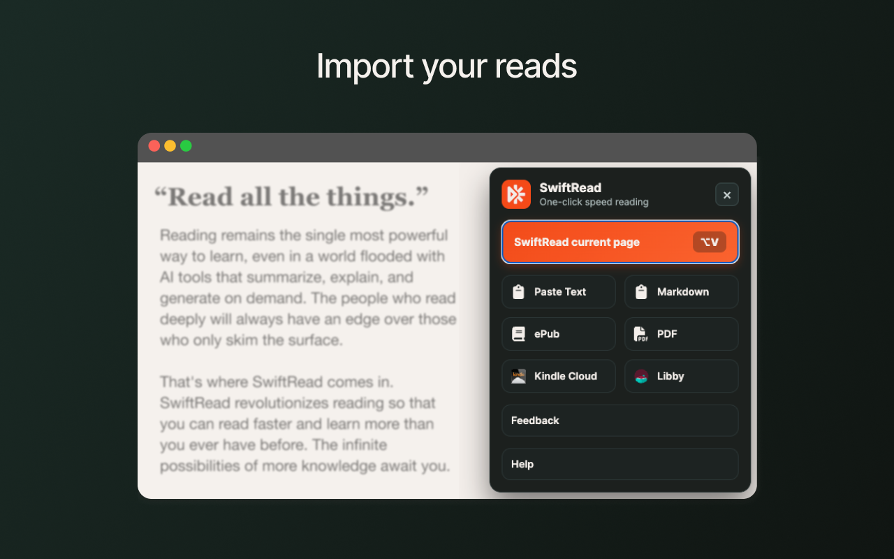 SwiftRead - read faster, learn more - 截图 2