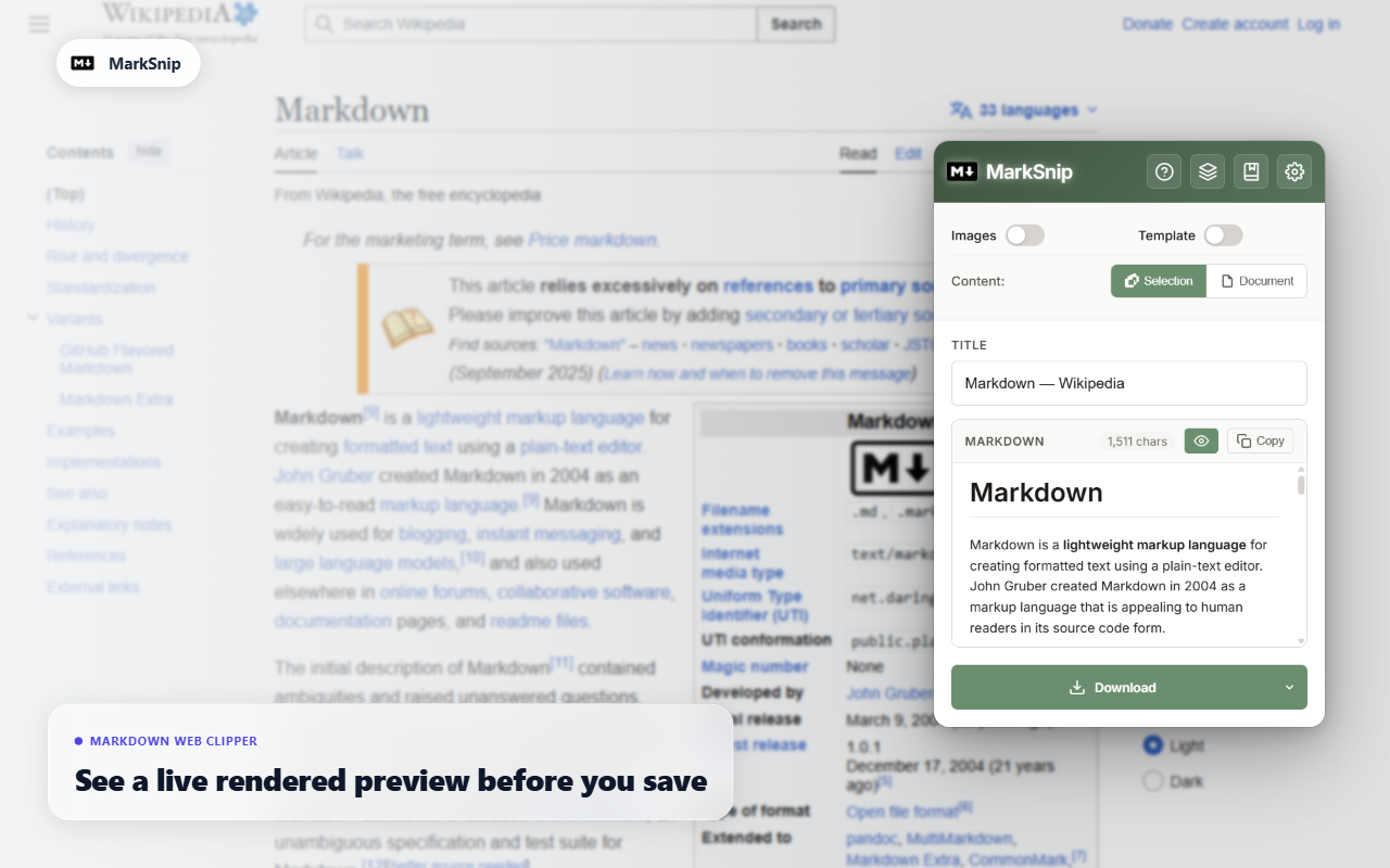 MarkSnip - Markdown Web Clipper - 截图 3