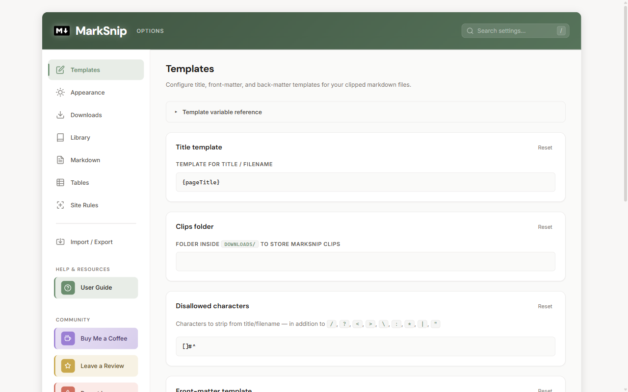 MarkSnip - Markdown Web Clipper - 截图 5
