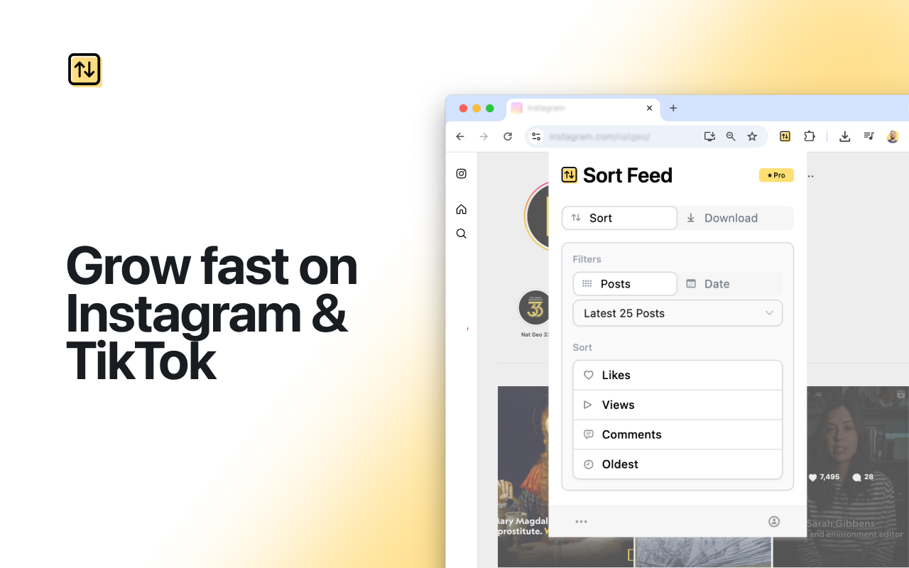 Sort Feed - works on Instagram & TikTok - 截图 5