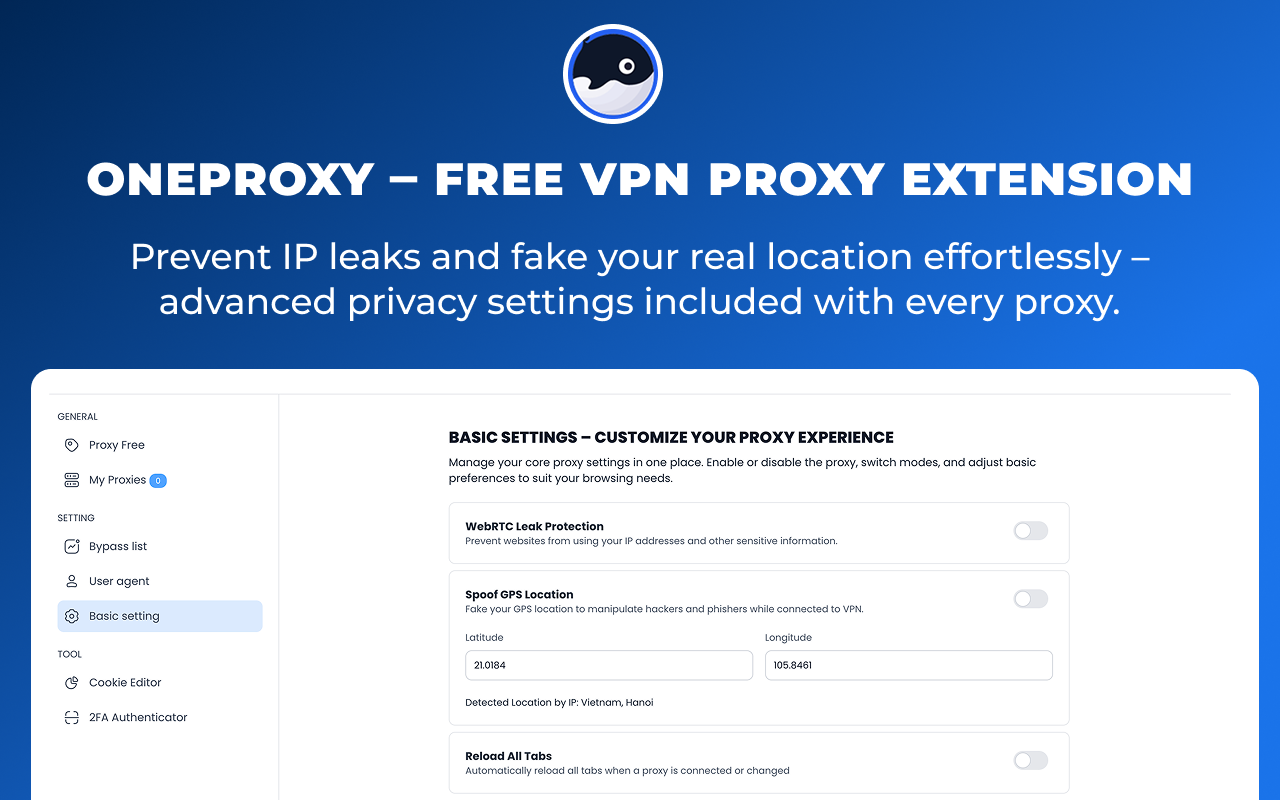 OneProxy – 免费 代理扩展 - 截图 4