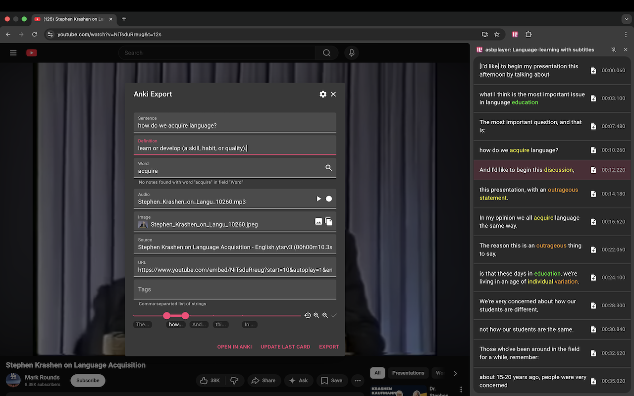 asbplayer: Language-learning with subtitles - 截图 2