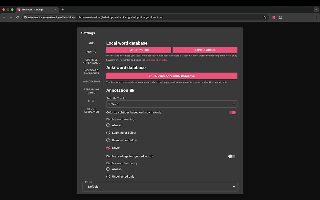 asbplayer: Language-learning with subtitles - 截图 3