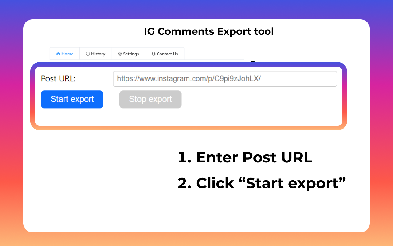 IG Exporter & Scraper: 将Instagram评论数据导出到列表 - 截图 1