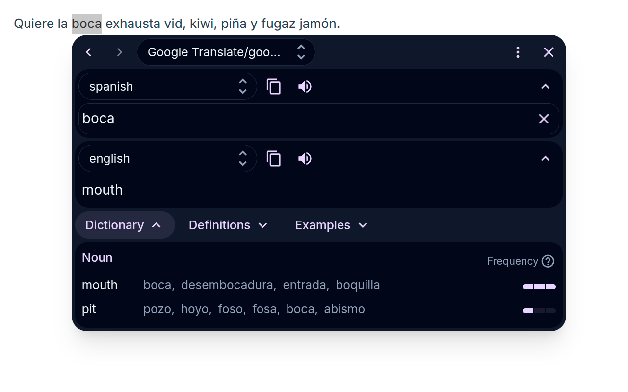 翻译器 - 翻译所选文本 - 截图 2