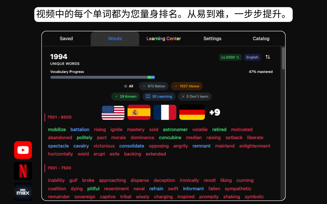 Lingosive: YouTube & Netflix 沉浸式双语字幕 - 截图 1