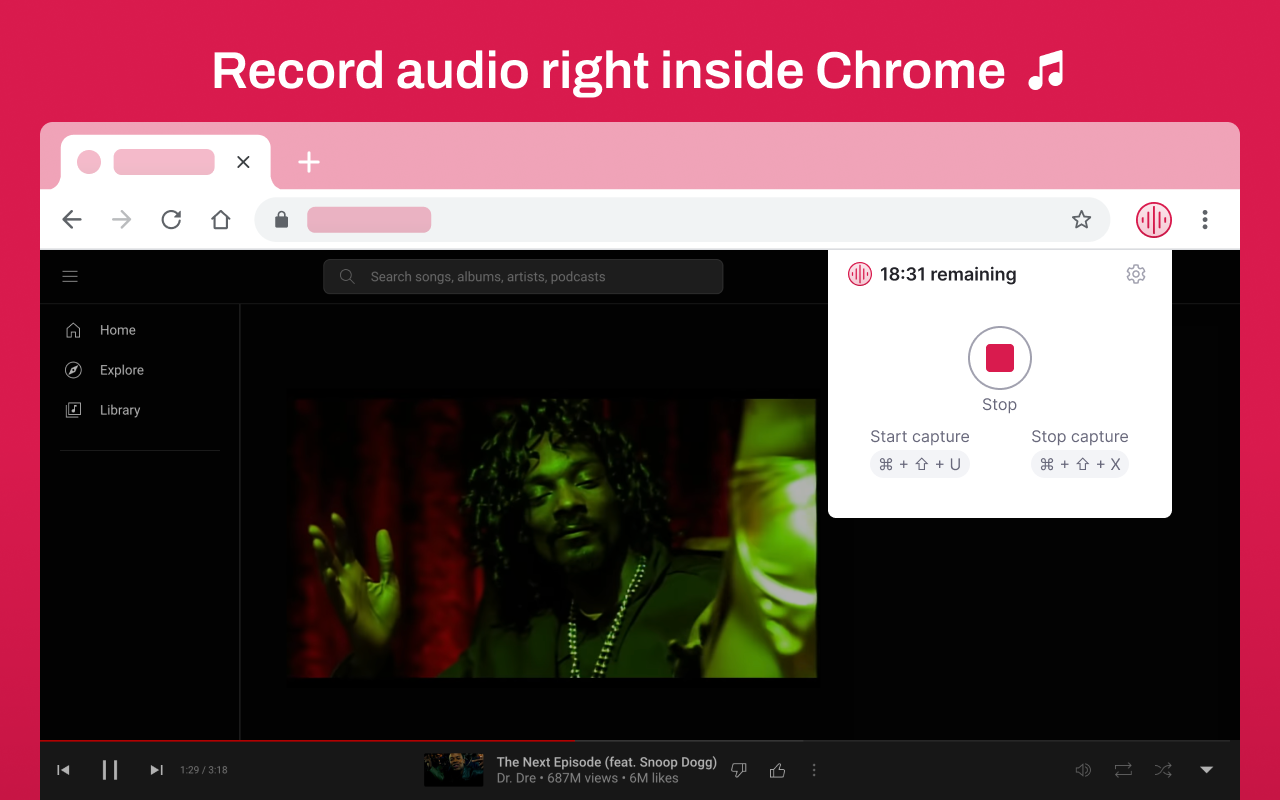 音频捕获 – 在 Chrome 中录制标签声音 - 截图 2
