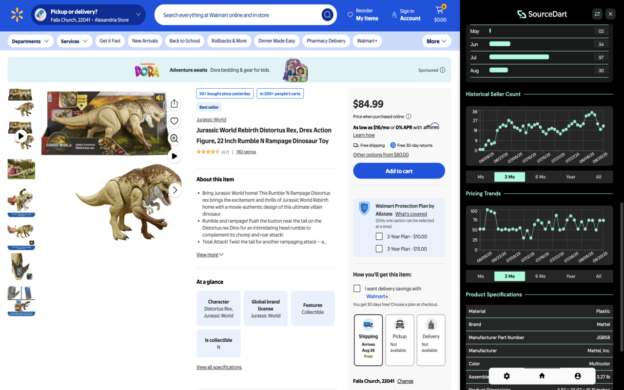 SourceDart: Walmart Sourcing for Sellers - 截图 1