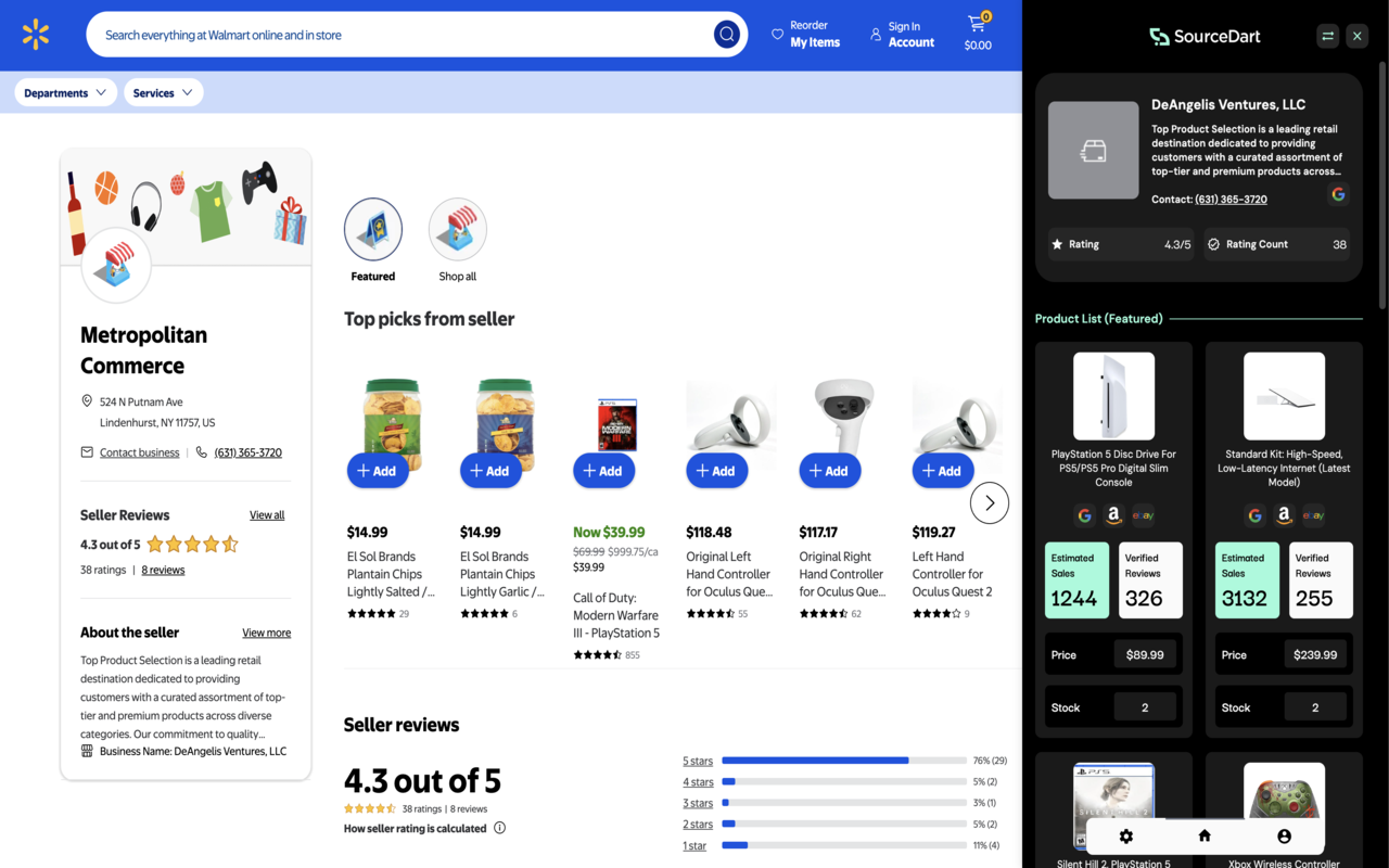 SourceDart: Walmart Sourcing for Sellers - 截图 3