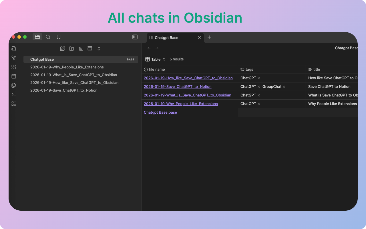 ChatGPT 导出到 Obsidian(Markdown) - 截图 1