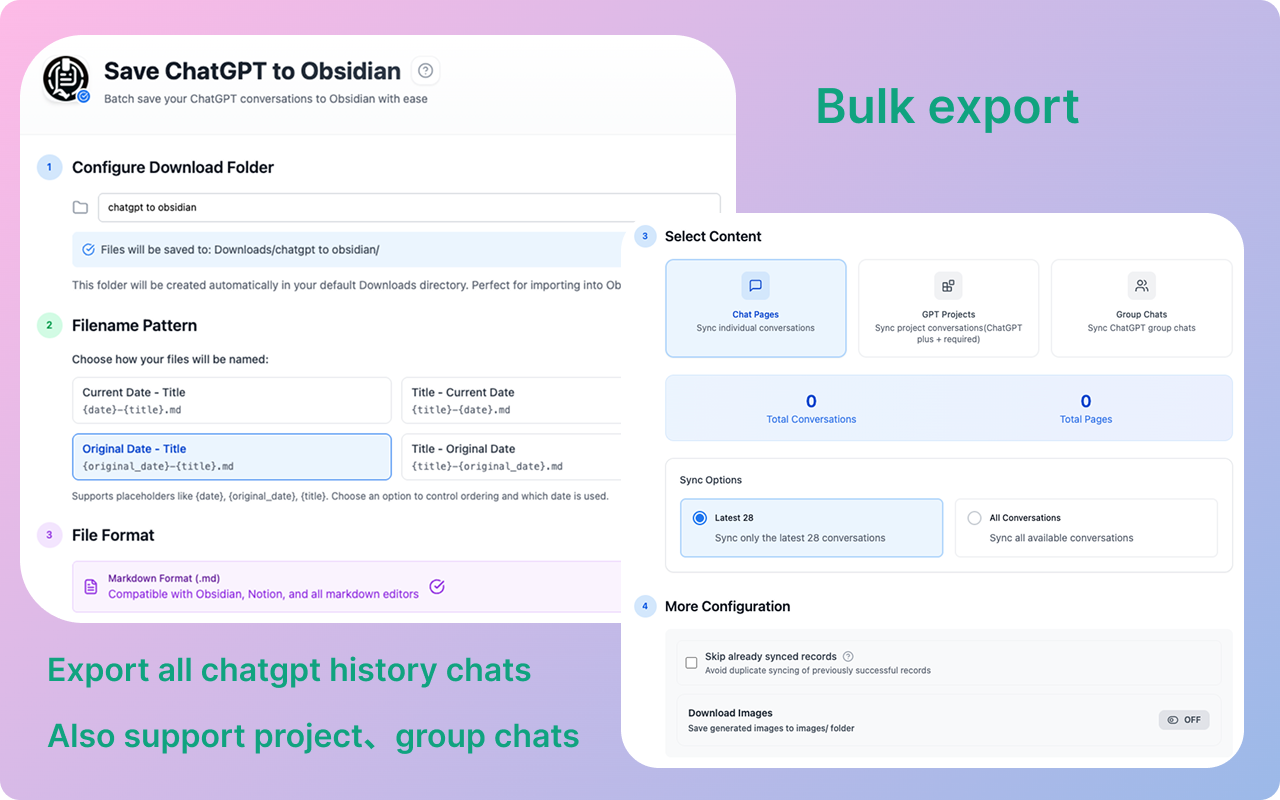 ChatGPT 导出到 Obsidian(Markdown) - 截图 2