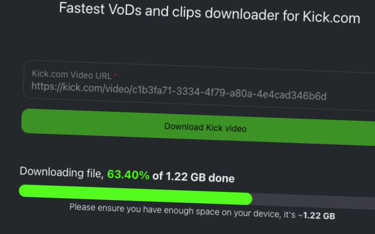 Kick.com & Twitch.tv VOD Downloader - 截图 2