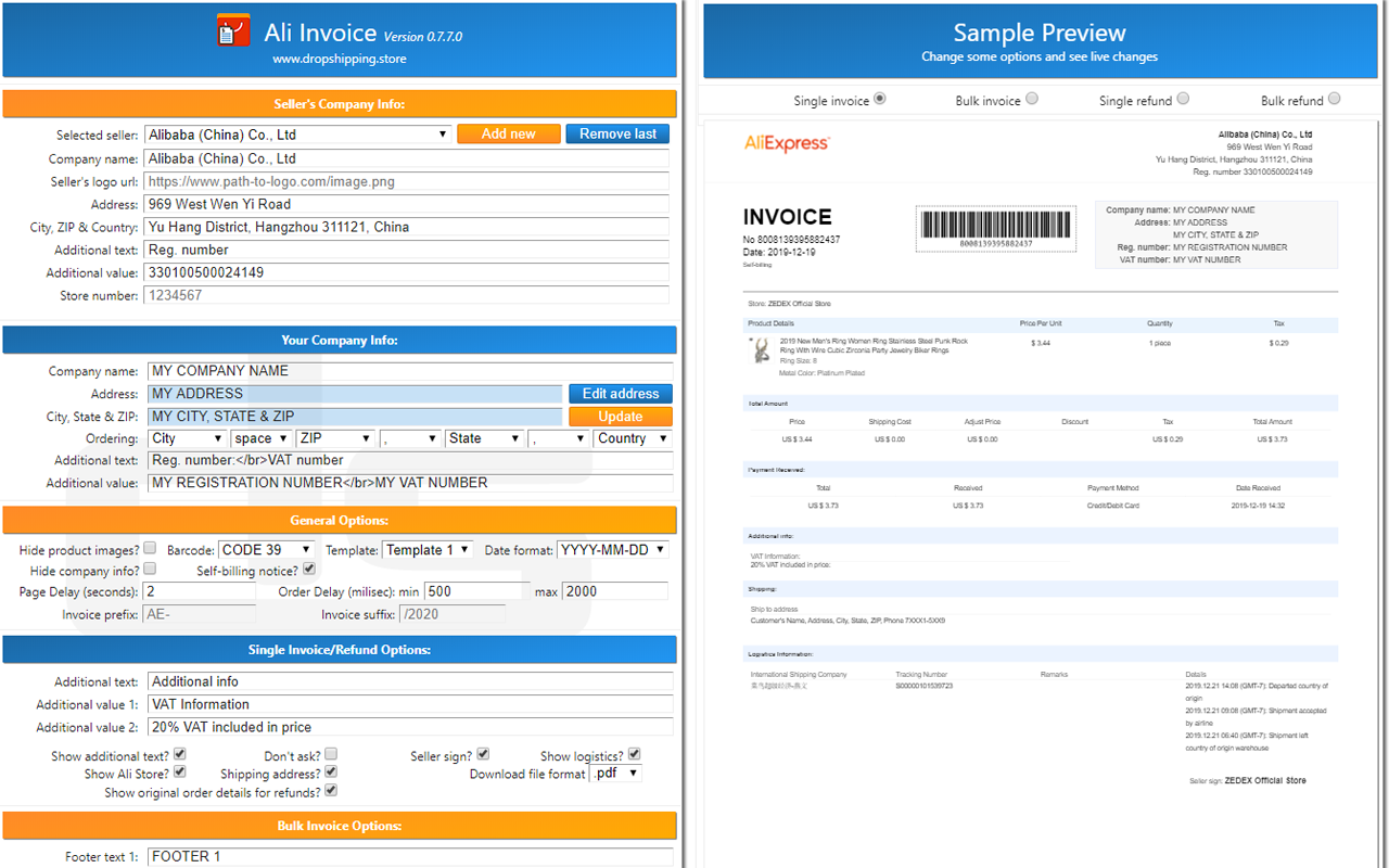 Ali Invoice - 截图 3