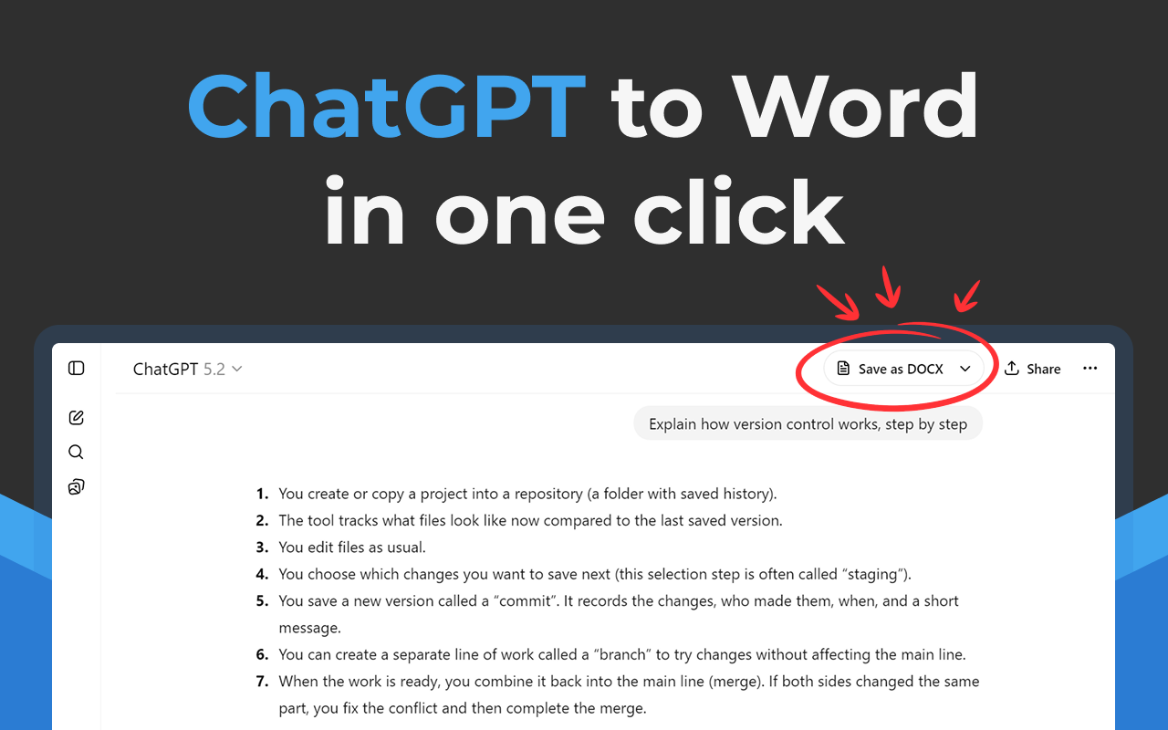 ChatGPT to Word chrome谷歌浏览器插件_扩展第1张截图