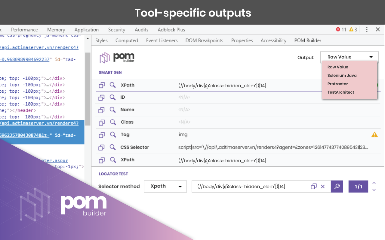 POM Builder – Auto-generate CSS/XPath Locator chrome谷歌浏览器插件_扩展第2张截图