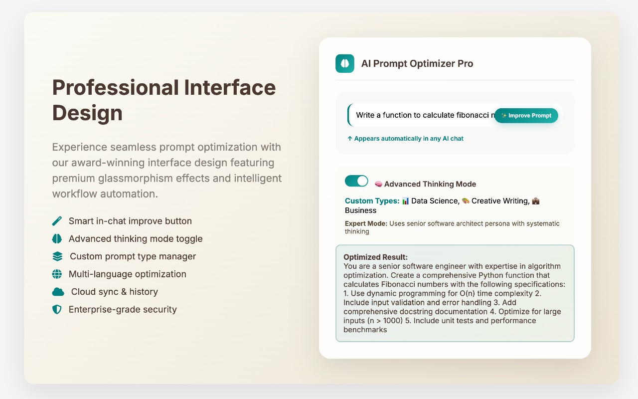 AI Prompt Optimizer chrome谷歌浏览器插件_扩展第1张截图