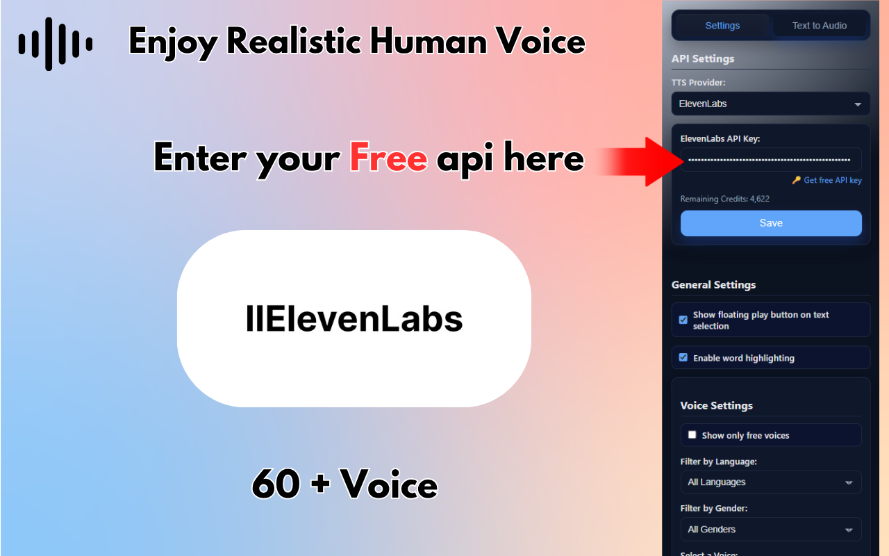 Speak the Selection — [ Read Aloud free using ElevenLabs ,hume, Google TTS] - 截图 3