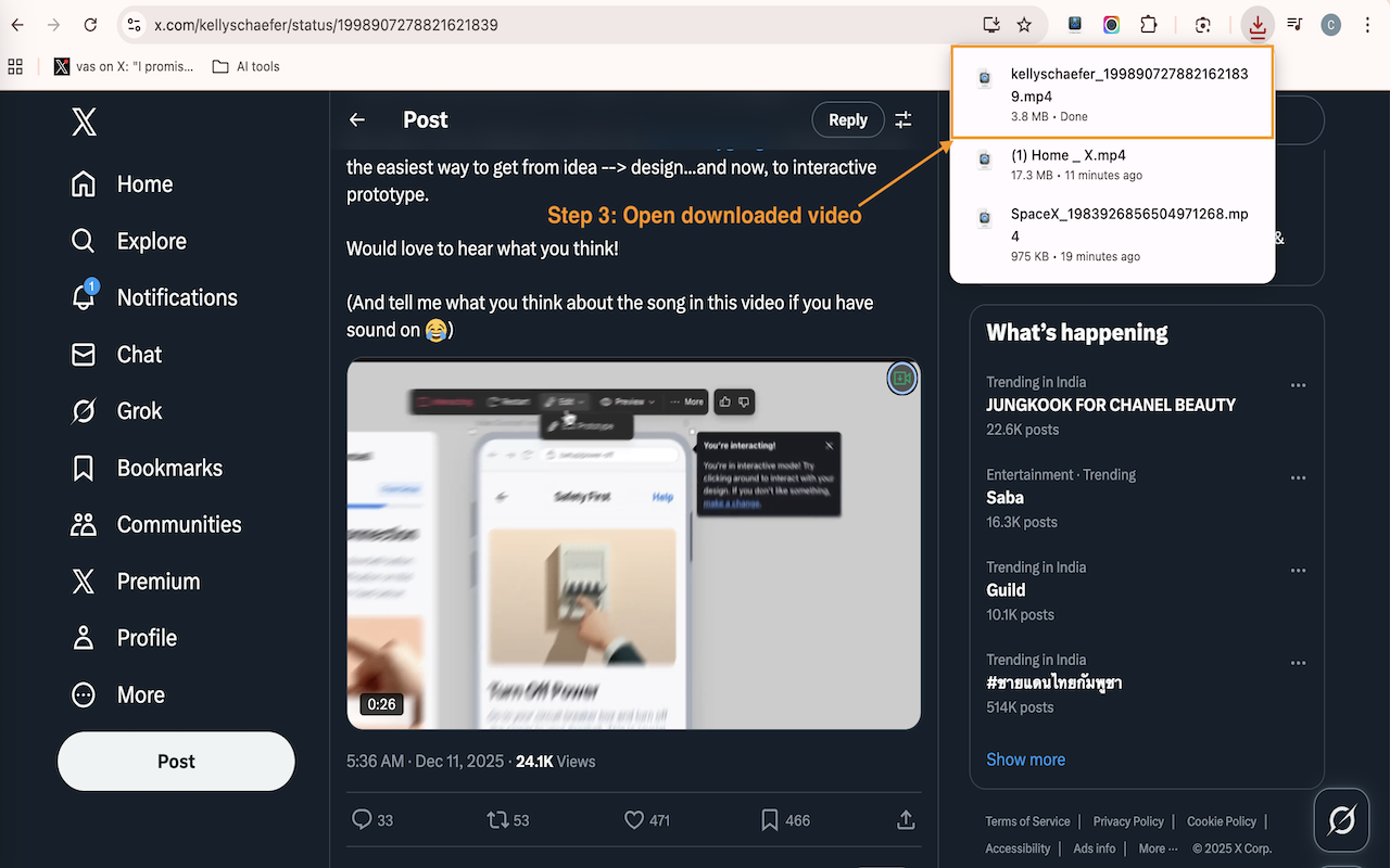 X (Twitter) Video Saver - 一键下载推特视频 chrome谷歌浏览器插件_扩展第2张截图