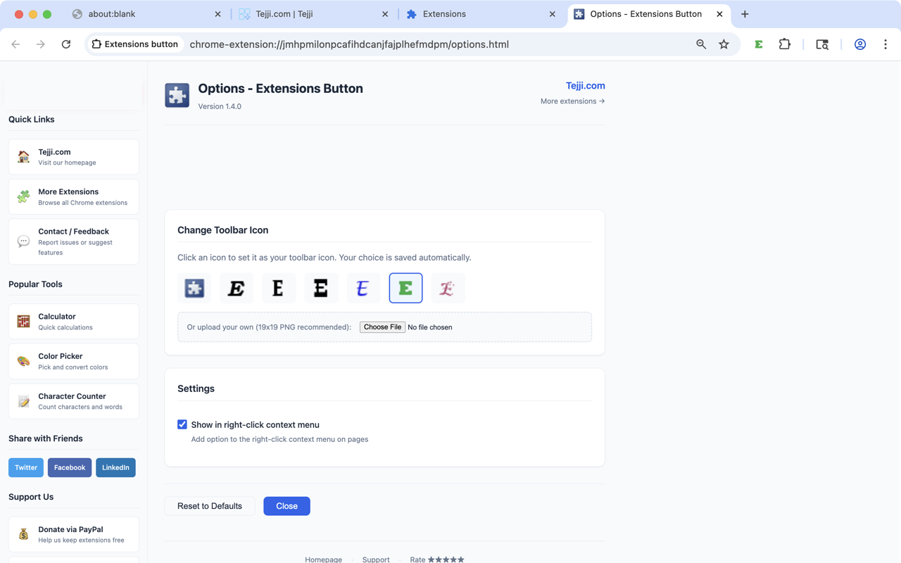 Extensions button - 截图 2