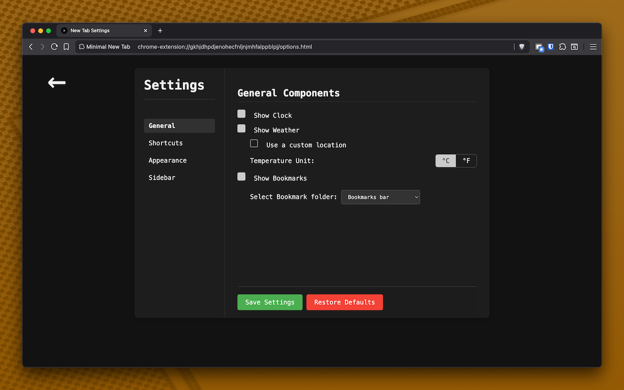 Minimal New Tab - 截图 2