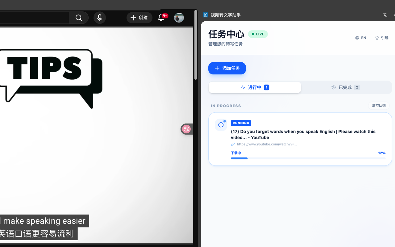 视频转文字助手 | Youtube/Bilibili视频文字提取 chrome谷歌浏览器插件_扩展第3张截图