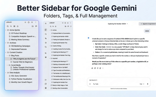 Gemini & AI Studio 增强侧边栏 - 截图 3