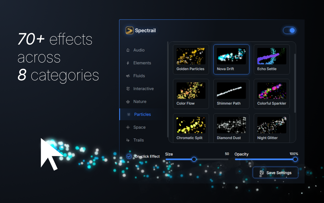 Spectrail: Spectacular Cursor Trails chrome谷歌浏览器插件_扩展第2张截图