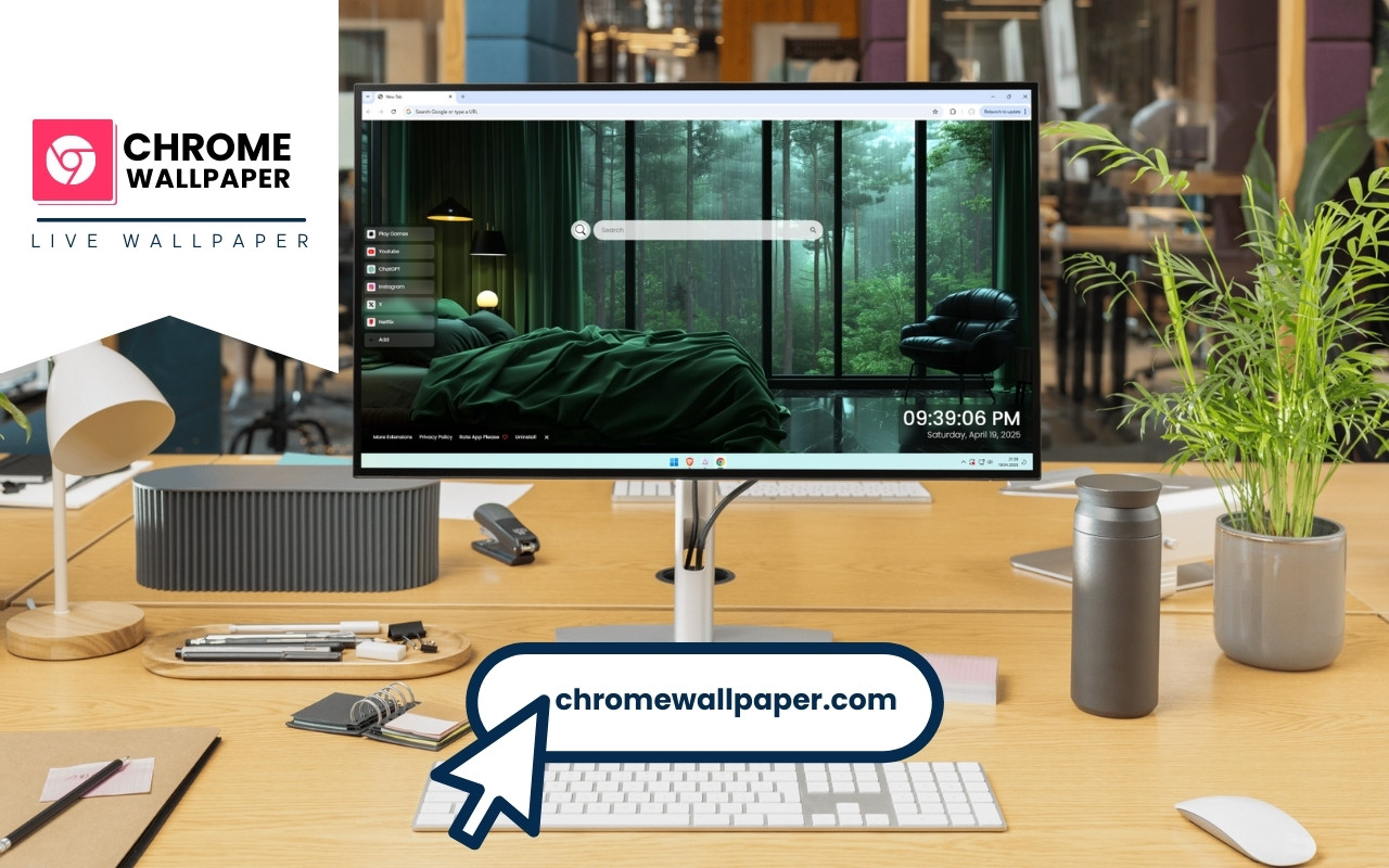 Green Room and Forest Rain Live Wallpaper chrome谷歌浏览器插件_扩展第4张截图