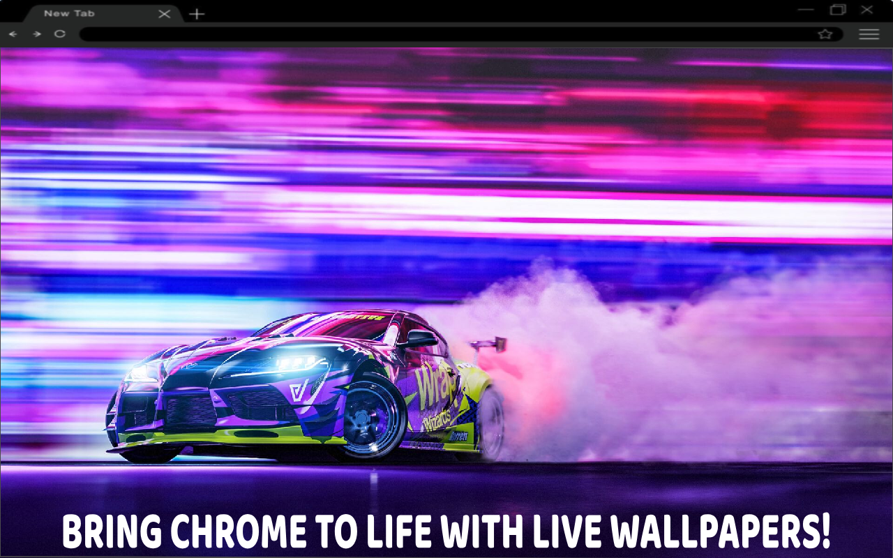 Neon Drift Toyota Supra Live Wallpaper chrome谷歌浏览器插件_扩展第1张截图