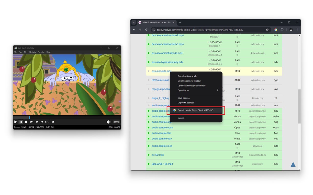 Open in VLC / MPC-HC chrome谷歌浏览器插件_扩展第1张截图