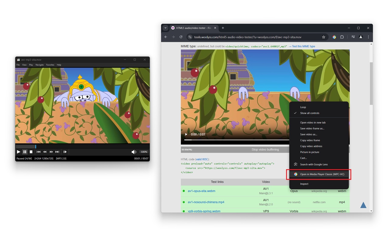 Open in VLC / MPC-HC chrome谷歌浏览器插件_扩展第2张截图